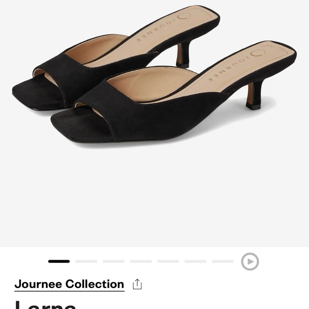 Journee Collection Women's Faux Suede Larna Peep Toe Kitten Heels Black Size 8